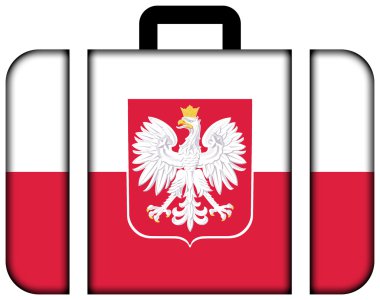 Polonya bayrağı kat ile. Bavul simgesi