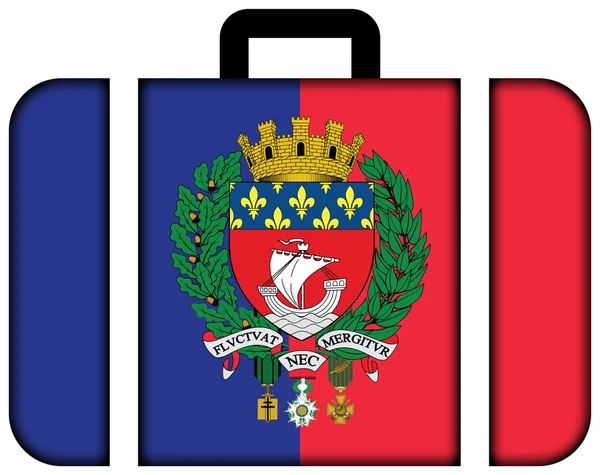 Paris bayrağı kat, Fransa ile. Bavul simgesi