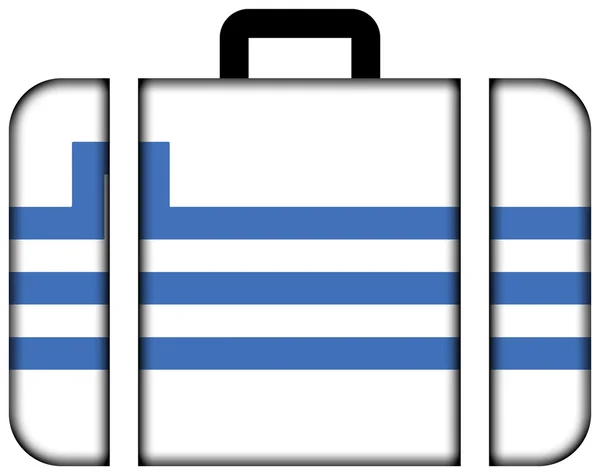 Bandiera di Podgorica, Montenegro. Icona della valigia — Foto Stock