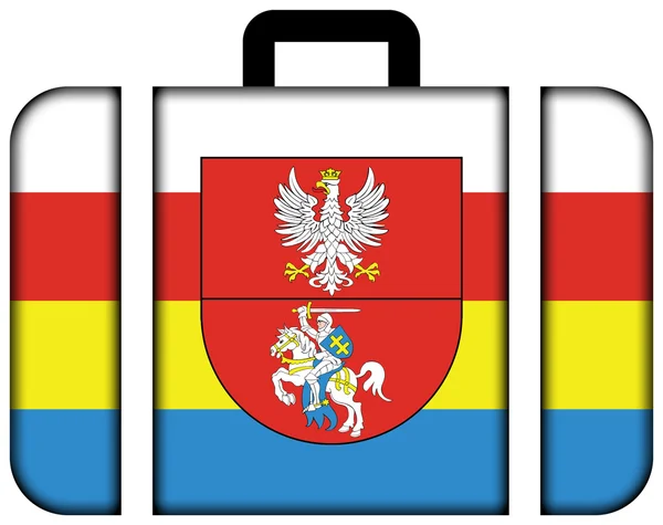 Drapeau de la Voïvodie de Podlaskie avec armoiries, Pologne — Photo