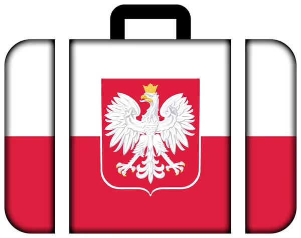 Прапор Польщі з гербом. Валіза значок — стокове фото