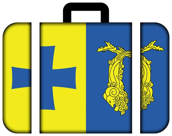 Poti, Grúzia zászlaja. Bőrönd ikon — Stock Fotó