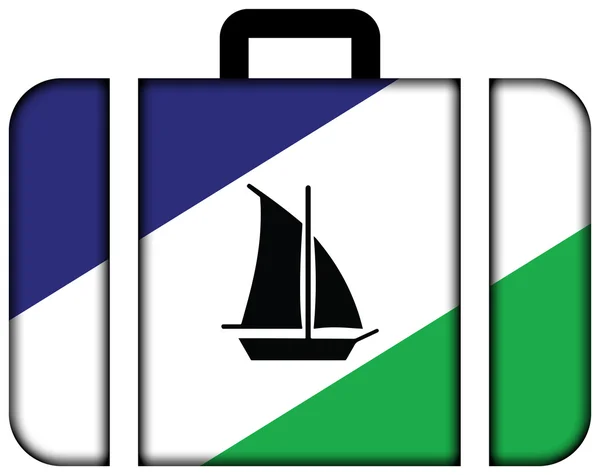 Bandera de Puerto Montt, Chile. Icono de la maleta —  Fotos de Stock