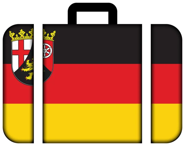 Flaga kraju związkowym Nadrenia Palatynat, Niemcy. Ikonę walizki — Zdjęcie stockowe