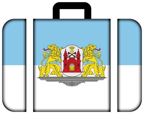 Riga, Lettország zászlaja. Bőrönd ikon — Stock Fotó