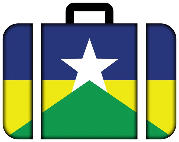 Bandeira do estado de Rondônia, Brasil. Ícone da mala — Fotografia de Stock