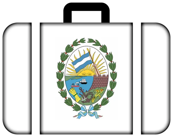 Flag of Rosario, Santa Fe, Argentina. Suitcase icon — Stock Photo, Image