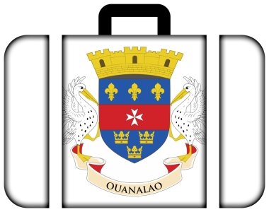 Saint - Barthelemy bayrağı. Bavul simgesi