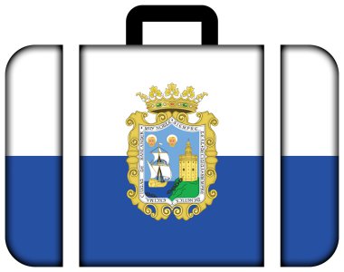 Santander, İspanya bayrağı. Bavul simgesi