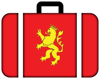 Saragossa (Zaragoza), İspanya bayrağı. Bavul simgesi