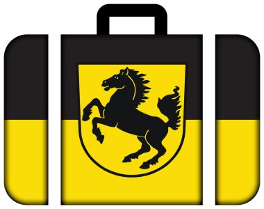 Stuttgart bayrağı kat, Almanya ile. Bavul simgesi