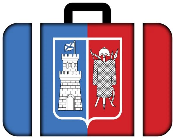 Bandiera di Rostov su Don, Russia. Icona della valigia — Foto Stock