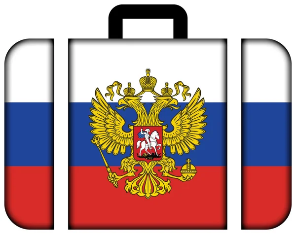 俄罗斯国旗用徽章。手提箱图标 — 图库照片
