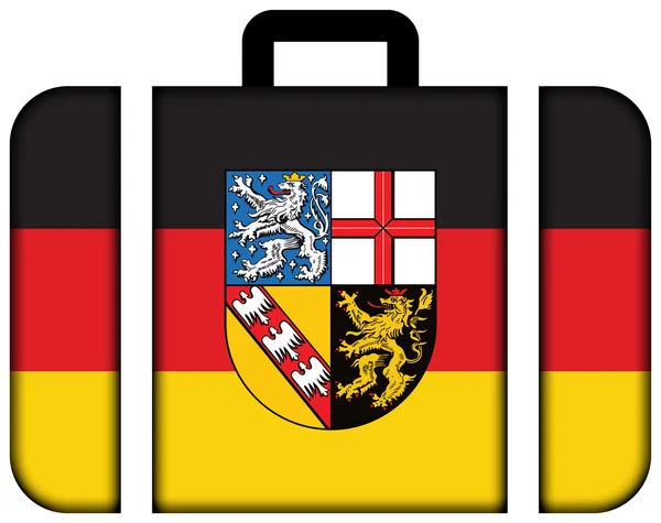 Bandera del Sarre, Alemania. Icono de la maleta —  Fotos de Stock