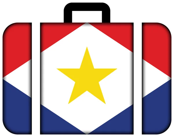 Flaga Saba, Holandia. Ikonę walizki — Zdjęcie stockowe