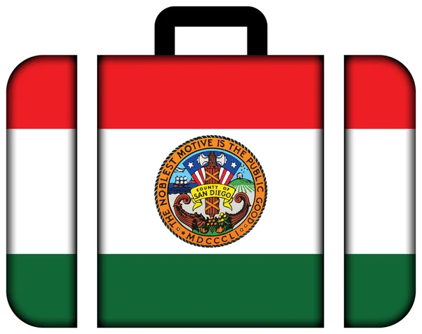 サンディエゴ郡、カリフォルニア、米国の旗。スーツケース アイコン — ストック写真