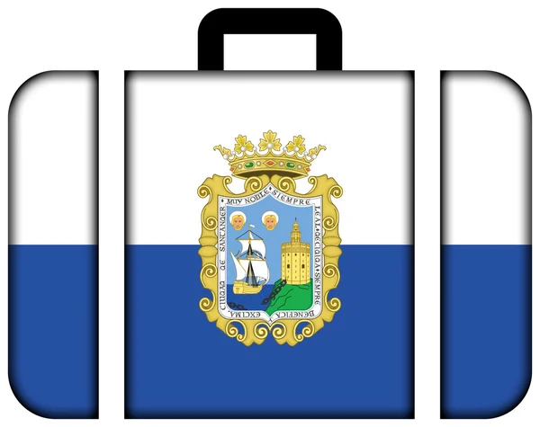 Flag of Santander, Spain. Suitcase icon