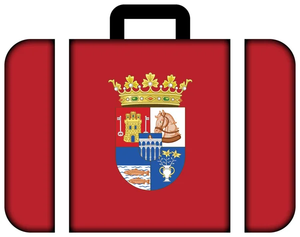 Flag of Segovia Province, Spain. Suitcase icon — Stock Photo, Image