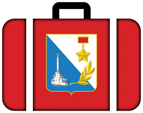 Flaga Sewastopol, Ukraina. Ikonę walizki — Zdjęcie stockowe