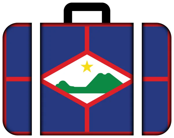 Flag of Sint Eustatius, Netherlands. Suitcase icon — Stock Photo, Image