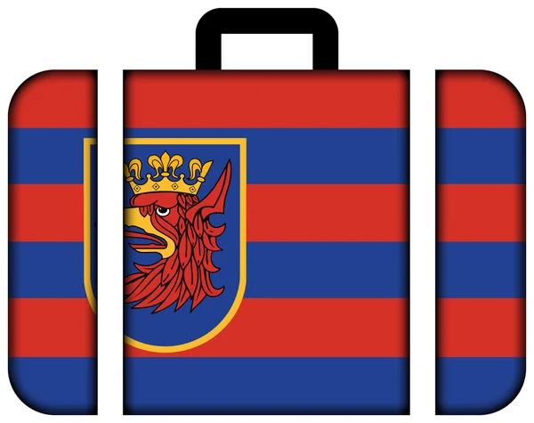 Vlag van Szczecin, Polen. Koffer-pictogram — Stockfoto