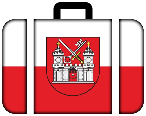 Flag of Tartu, Estonia. Suitcase icon — Stock Photo, Image