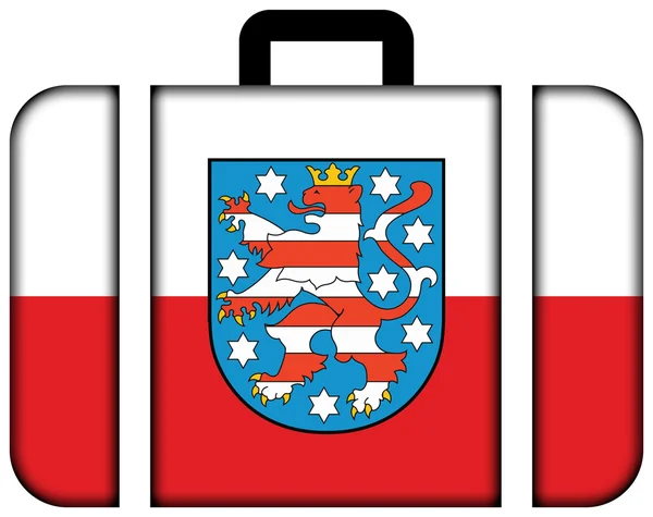 Vlag van Thüringen met wapenschild, Duitsland. Koffer-pictogram — Stockfoto