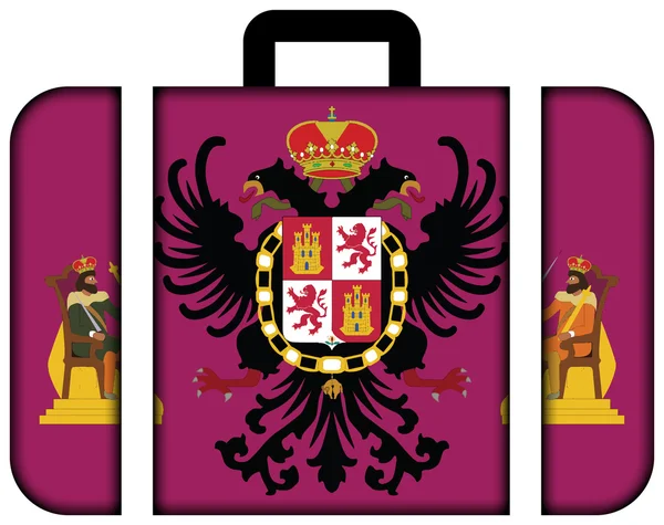 Flag of Toledo, Spain. Suitcase icon