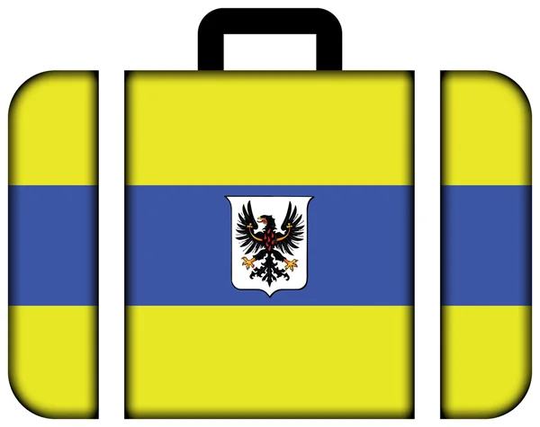紋章付き外衣、イタリアとトレントの旗。スーツケース アイコン — ストック写真
