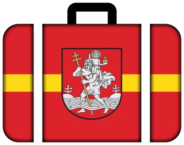 Vilnius, Litvanya bayrağı. Bavul simgesi