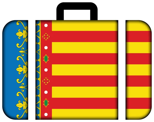 Bandera de la Comunidad Valenciana, España. Icono de la maleta —  Fotos de Stock