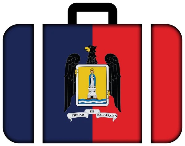 Flaga Valparaiso, Chile. Ikonę walizki — Zdjęcie stockowe