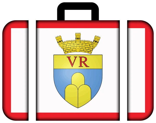 Bandiera di Victoria, Regione di Gozo, Malta. Icona della valigia — Foto Stock