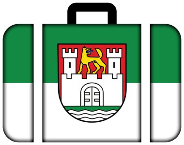 Wolfsburg, Almanya bayrağı. Bavul simgesi