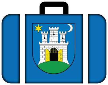 Zagreb, Hırvatistan bayrağı. Bavul simgesi