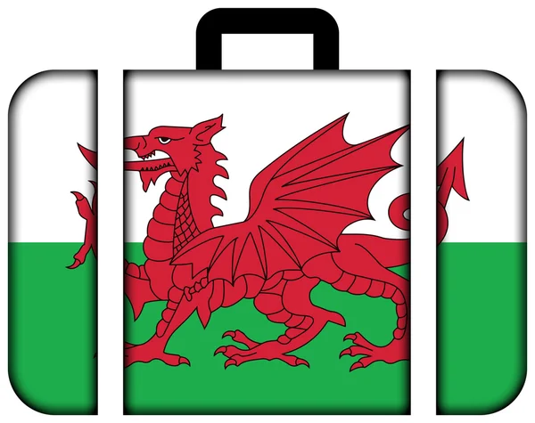 Bandera de Gales, Reino Unido. Icono de la maleta —  Fotos de Stock