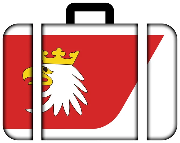 Flagge der Woiwodschaft Warmland-Masuren, Polen. Koffersymbol — Stockfoto