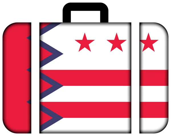 Washington, Maine, ABD bayrağı. Bavul simgesi — Stok fotoğraf