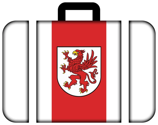 Bandera de Voivodato de Pomerania Occidental, Polonia. Icono de la maleta —  Fotos de Stock