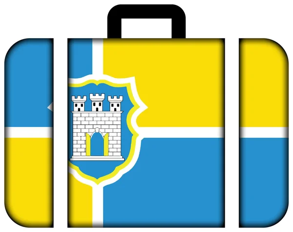 Bandiera di Zhytomyr, Ucraina. Icona della valigia — Foto Stock