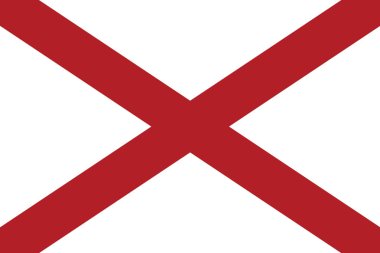 Alabama Eyalet bayrağı, Amerika Birleşik Devletleri. Vektör biçimi