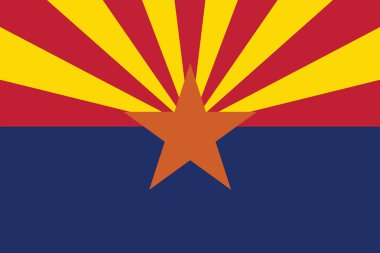 Arizona Devlet bayrağı, Amerika Birleşik Devletleri. Vektör biçimi