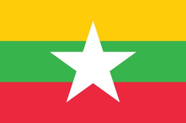 Myanmar (Burma) bayrağı. Vektör biçimi