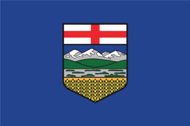 Alberta eyaletinde, Kanada bayrağı. Vektör biçimi