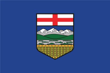 Alberta eyaletinde, Kanada bayrağı. Vektör biçimi