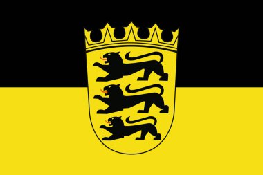 Baden Wurttemberg bayrağı kat, Almanya ile. Vektör için