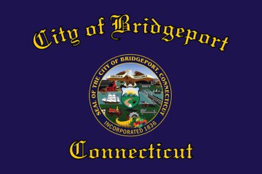 Bridgeport, Connecticut, ABD bayrağı. Vektör biçimi
