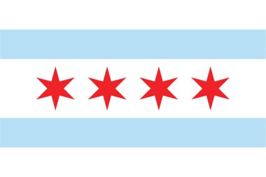 Chicago, Illinois, ABD bayrağı. Vektör biçimi