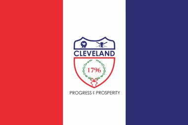 Cleveland, Ohio, Amerika Birleşik Devletleri bayrağı. Vektör biçimi