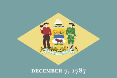 Delaware State, ABD bayrağı. Vektör biçimi